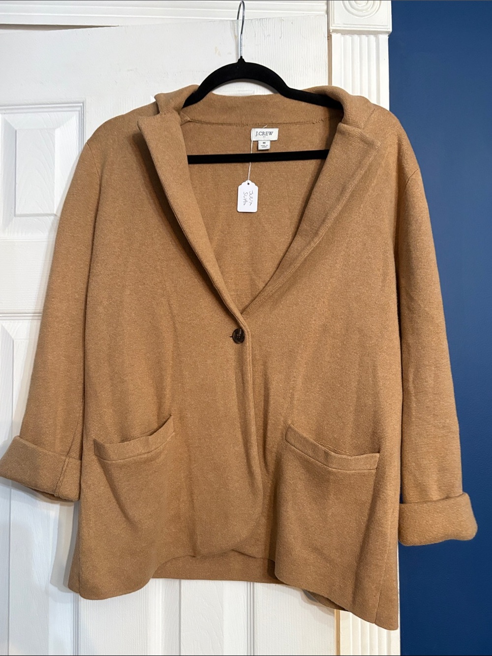 J. Crew Cecile Relaxed sweater-Blazer in Camel - M 🌟 - Picture 4 of 4